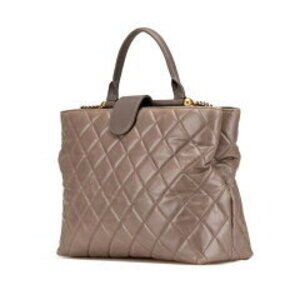 Chanel Handbag Coco Tan Matelasse Shoulder Beige Leather Gray Mark Greige